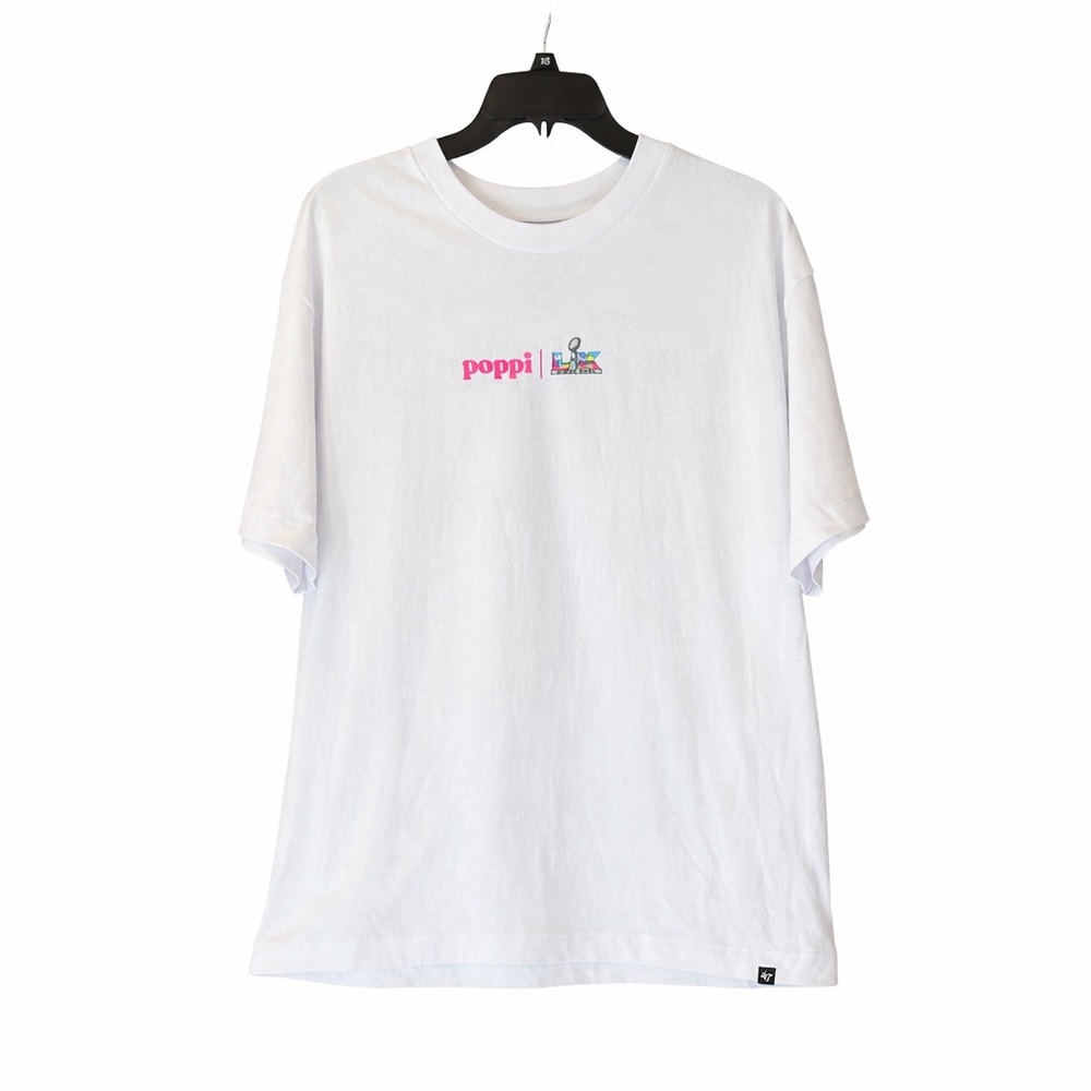 Super Bowl LX 2026 Poppi Flavor Champions Promo T-shirt White 47 Brand Size L